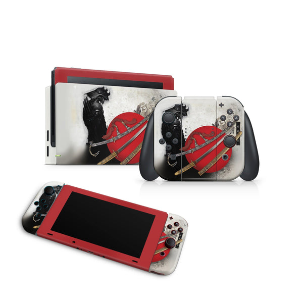 Nintendo Switch Skin Decal For Console Joy-Con And Dock Samurai Art - ZoomHitskin