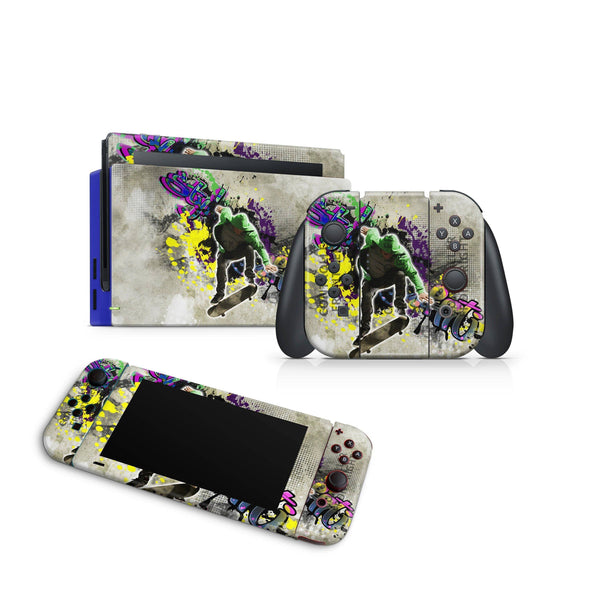 Nintendo Switch Skin Decal For Console Joy-Con And Dock Skater - ZoomHitskin