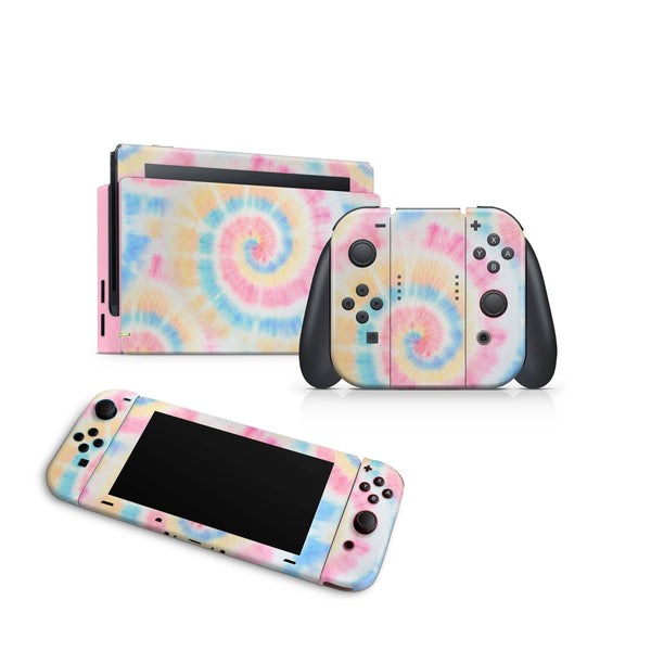 Nintendo Switch Skin Decal For Console Joy-Con And Dock Tie Dye - ZoomHitskin