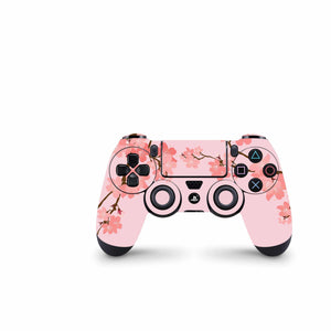 Full Cover Skin Decal Sticker For PS4 Regular Slim Pro Controller Asiatic Bloom Orient Japan Flower Delicate Spring Cherrie Floret Design - ZoomHitskin