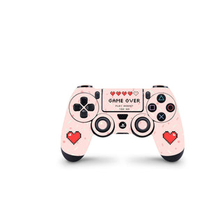 Full Cover Skin Decal Sticker For PS4 Regular Slim Pro Controller Game Over Heart - ZoomHitskin