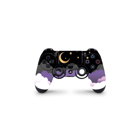 Full Cover Skin Decal Sticker For PS4 Regular Slim Pro Controller Moon Black Cloud Golden Sky Star Purple Lavander Fluffy Full Cover Design - ZoomHitskin
