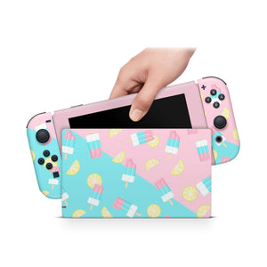 Cute Popsicle Lollipop Nintendo Switch Skin Decal For Console Joy-Con And Dock - ZoomHitskin