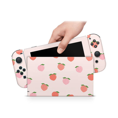 Cutie Nectarine Nintendo Switch Skin Decal For Console Joy-Con And Dock - ZoomHitskin