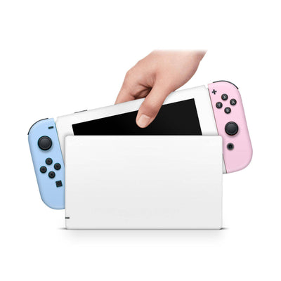 Nintendo Skin Decal For Console Joy-Con And Dock White Pink Blue - ZoomHitskin