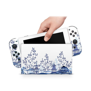 Nintendo Switch Decal Skin For Console Joy-Con And Dock Chinese Pagodas - ZoomHitskin