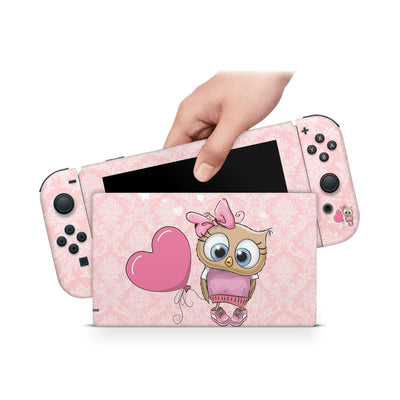 Nintendo Switch Skin Decal For Console Joy-Con And Dock Cartoon Owl - ZoomHitskin