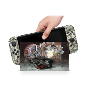 Nintendo Switch Skin Decal For Console Joy-Con And Dock Cash Bank Robbery - ZoomHitskin