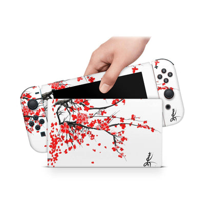 Nintendo Switch Skin Decal For Console Joy-Con And Dock Chinese Floret - ZoomHitskin