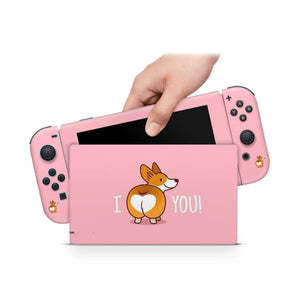 Nintendo Switch Skin Decal For Console Joy-Con And Dock Corgy Lover - ZoomHitskin