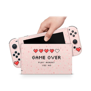 Nintendo Switch Skin Decal For Console Joy-Con And Dock Heart Over - ZoomHitskin