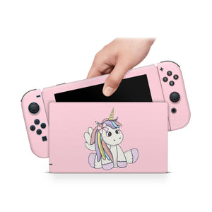 Nintendo Switch Skin Decal For Console Joy-Con And Dock Pinky Unicorns - ZoomHitskin