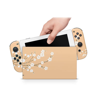 Nintendo Switch Skin Decal For Console Joy-Con And Dock Pivoine Beige - ZoomHitskin