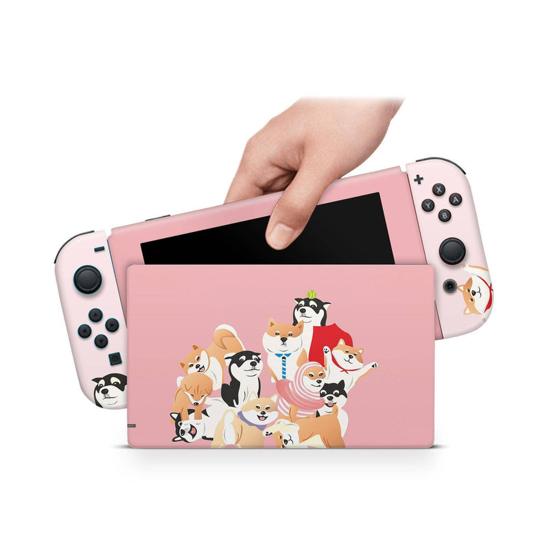 Nintendo Switch Skin Decal For Console Joy-Con And Dock Shiba Inu - ZoomHitskin