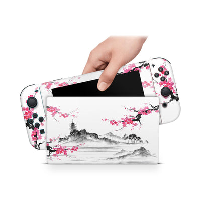 Nintendo Switch Skin Decal For Console Joy-Con And Dock Temples Nippon - ZoomHitskin