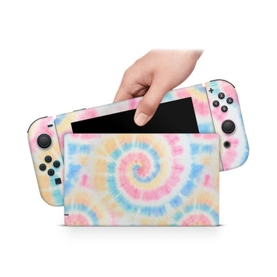 Nintendo Switch Skin Decal For Console Joy-Con And Dock Tie Dye - ZoomHitskin