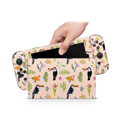Nintendo Switch Skin Decal For Console Joy-Con And Dock Toucans Birds - ZoomHitskin