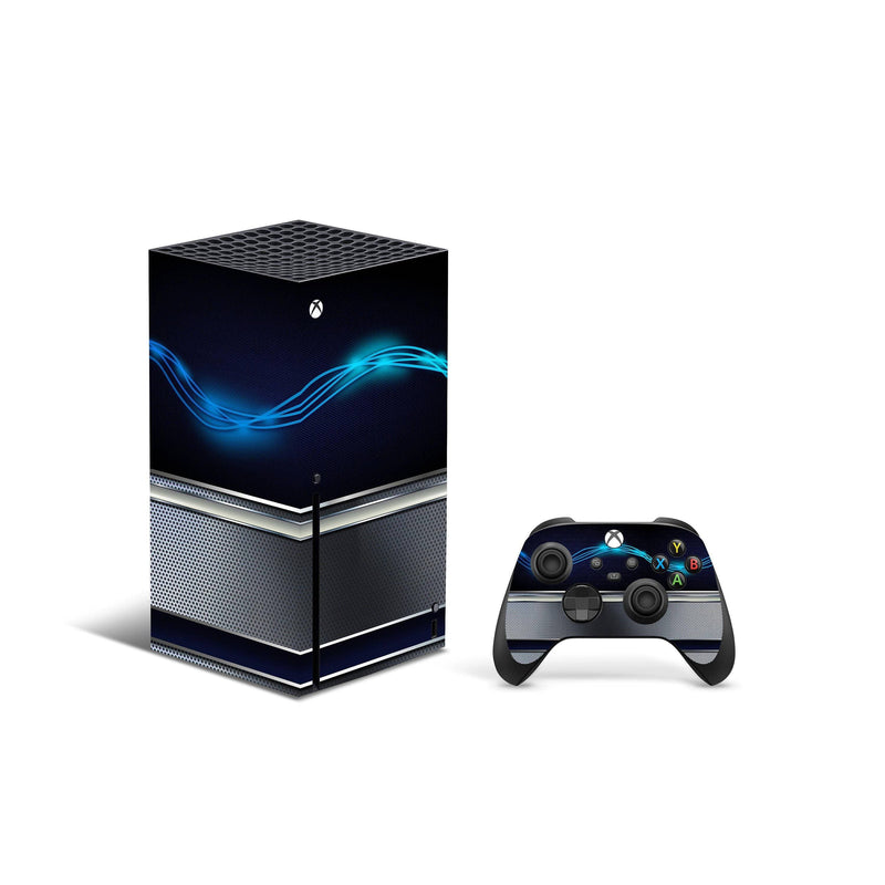 Blue Metal Decal For Xbox Series X Console And Controller , Full Wrap Vinyl For Xbox Series X - ZoomHitskin
