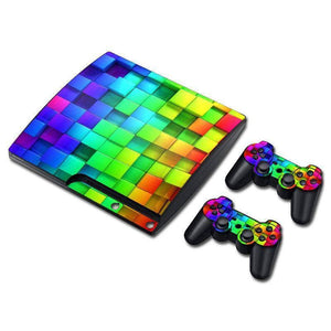 PS3 Slim Fat Super Slim 4000 Playstation 3 Console Skin Decal And 2 Controller Sticker Color Custom Design Set - ZoomHitskin