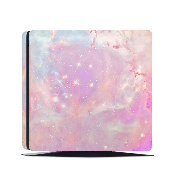 PS4 Slim Pro Fat Playstation 4 Console Skin Decal Sticker Galaxy Pink Pastel Star Light Blue Rose Gloss Sky Planets Purple Custom Design Set - ZoomHitskin