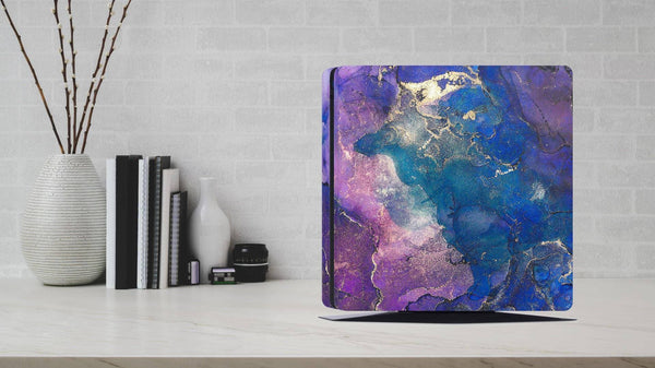 PS4 Slim Pro Fat Playstation 4 Console Skin Decal Sticker Liquid Blue - ZoomHitskin