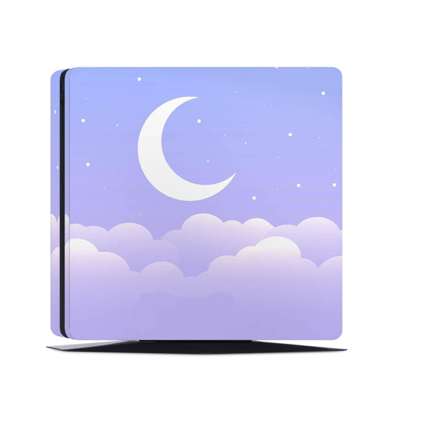 PS4 Slim Pro Fat Playstation 4 Console Skin Decal Sticker Mauve Blue Lunar Crescent Design Set - ZoomHitskin
