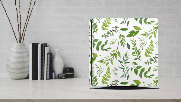 PS4 Slim Pro Fat Playstation 4 Console Skin Decal Sticker Watercolor Leaves - ZoomHitskin