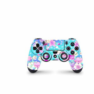 Full Cover Skin Decal Sticker For PS4 Regular Slim Pro Controller Baby Blue Bloom - ZoomHitskin