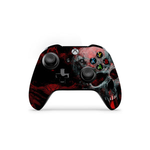 Full Cover Skin Decal Sticker For Xbox One Controller Red Cranium Skull Horror Brain Dark Color Black Grey Scalp Dead Design - ZoomHitskin