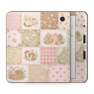 Kobo Cottage Squares Skin – Fits Libra, Clara & Nia | Protective Vinyl Decal Cove