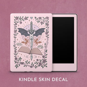 Transform your Kindle into a magical accessory with this fantasy-inspired Kindle skin.  Featuring a pink backdrop with a sword, dragons, roses, and enchanted details, this premium vinyl decal protects your device from scratches while giving it a unique fairy-tale aesthetic. Perfect for readers who love fantasy books, magical worlds, and coquette-inspired designs.




custom kindle vinyl sticker
enchanted kindle skin
girly kindle accessory