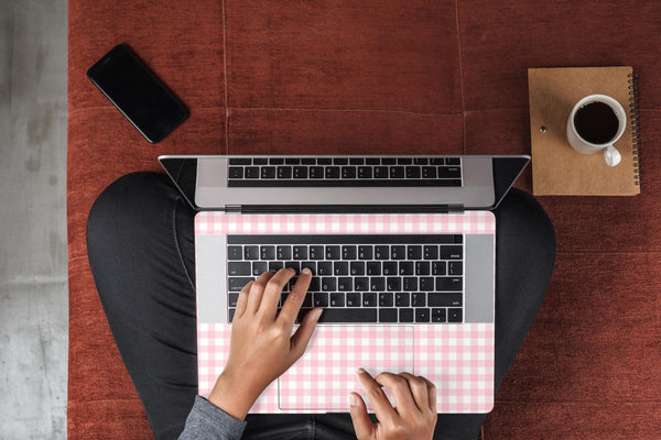 MacBook Skin Sticker Pink Gingham Laptop 3M Decal Vinyl Wrap - ZoomHitskins