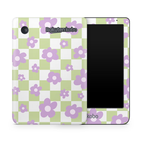 Lavender Daisy Checker Kobo Skin Decals - ZoomHitskins