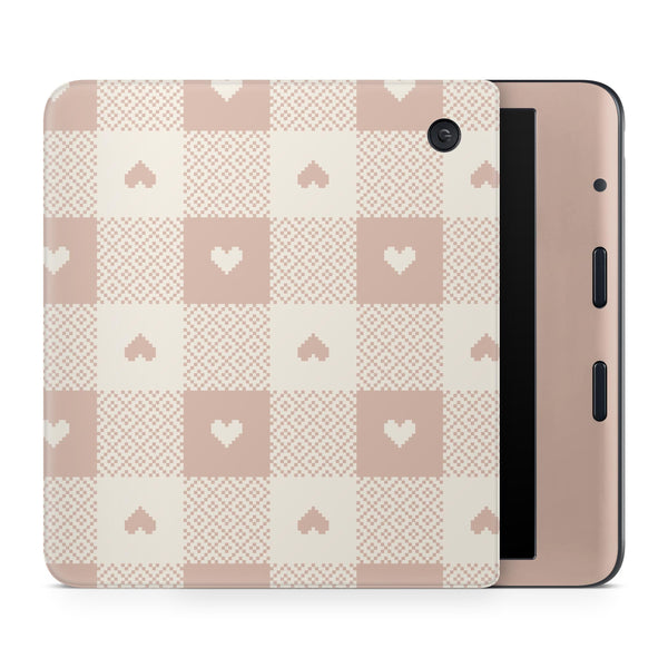 Blush Knit Heart Patchwork Kobo Skin Decals - ZoomHitskins