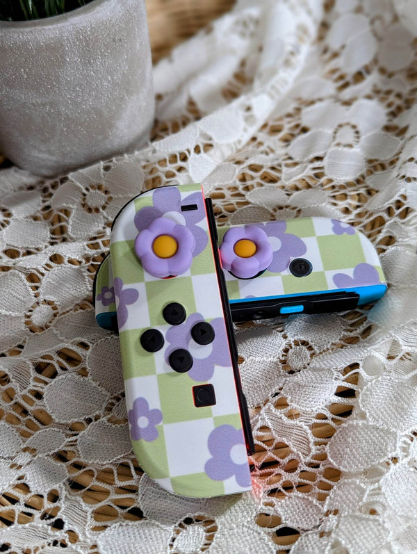2pc Switch Thumb Grips - Floral - Cap Joy Con Grip For all Nintendo Switch