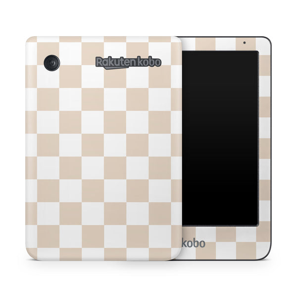 Soft Beige Gingham Kobo Skin Decals - ZoomHitskins