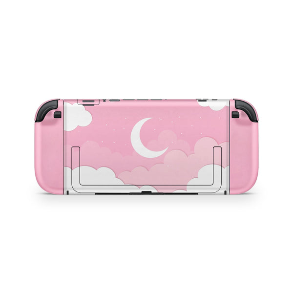 Nintendo Switch 2 Skin – Pink Dreamy Moon Clouds Full Wrap Cover - ZoomHitskins
