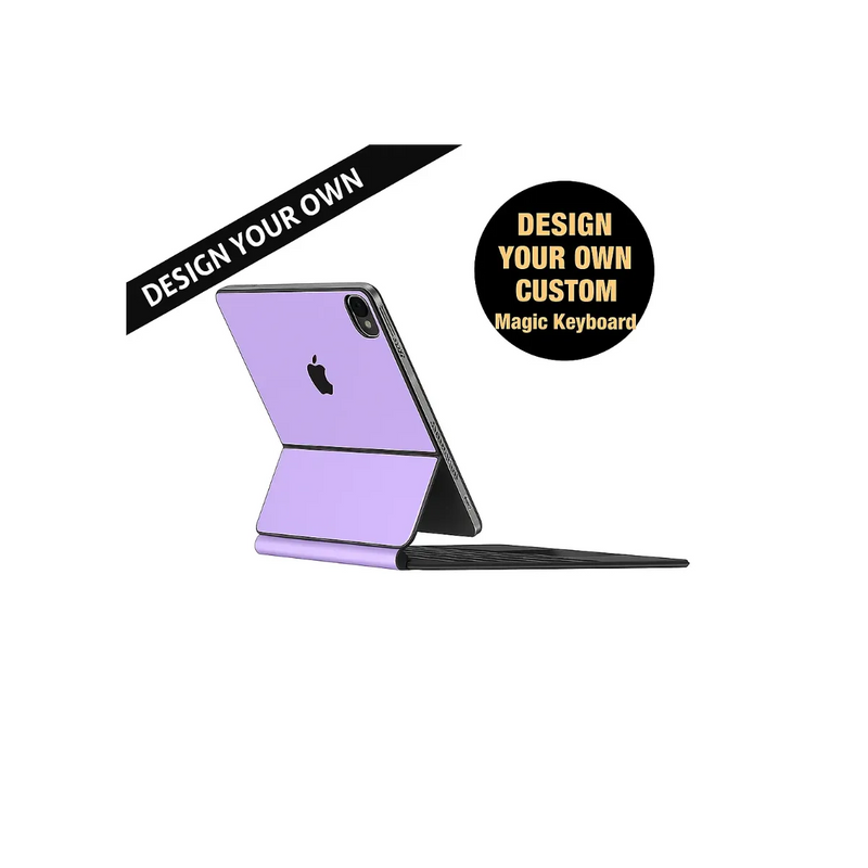 a purple Apple Magic Keyboard, which is designed for users to create their own custom keyboard.