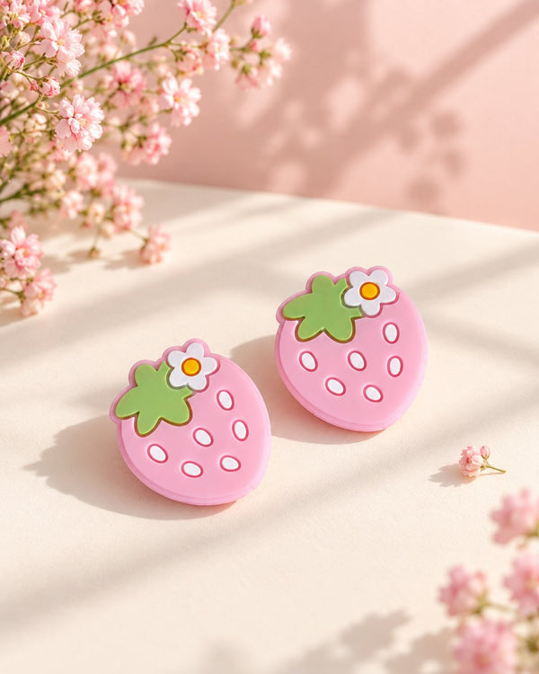 Cute strawberry silicone thumb grips for Nintendo Switch 2 - soft non-slip joystick covers