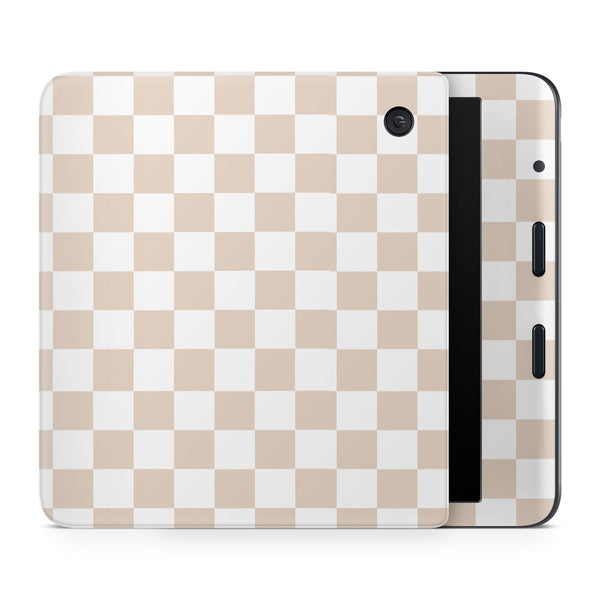 Soft Beige Gingham Kobo Skin Decals - ZoomHitskins