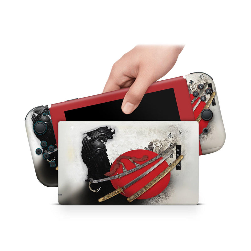 Nintendo Switch Skin Decal For Console Joy-Con And Dock Samurai Art