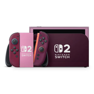 Plum Symphony Nintendo Switch 2 Skin 3M Decals Solid Color Burgondy Decal cover protective SV2