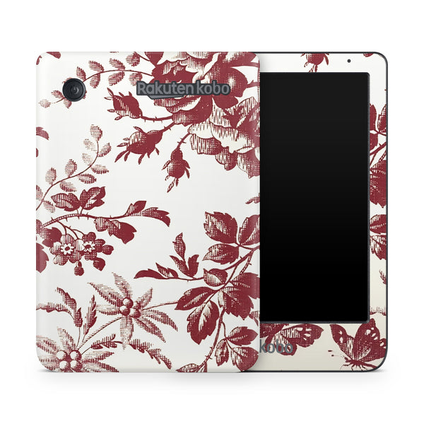 Vintage Burgundy Botanical Kobo Skin Decals - ZoomHitskins
