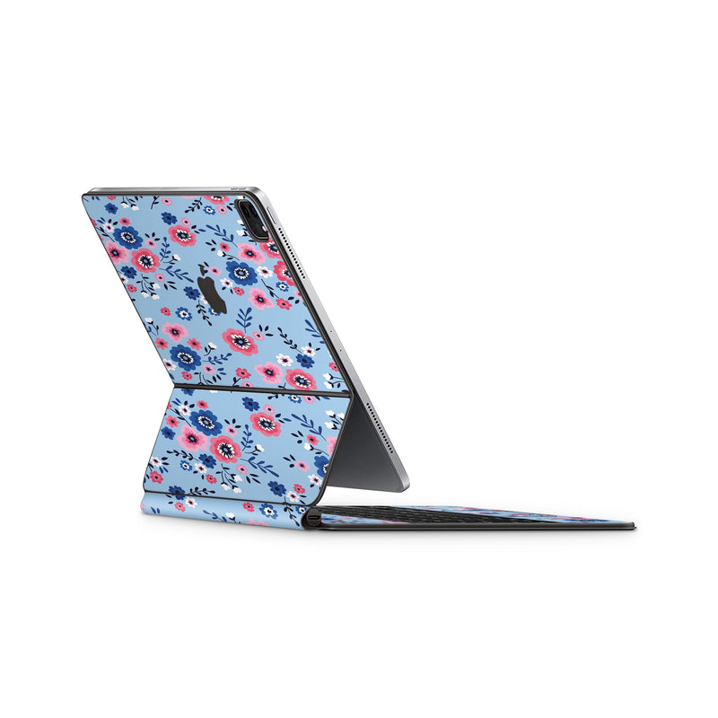 Apple Magic Keyboard Skin Decals Blue Flower Wrap Vinyl