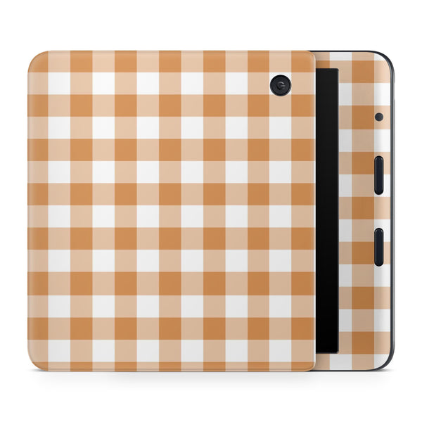 Warm Caramel Gingham Kobo Skin Decals - ZoomHitskins