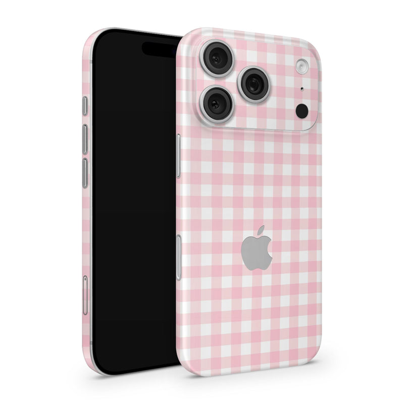 Gingham Pink iPhone Skin – Cute Full Cover Wrap | Premium 3M Vinyl