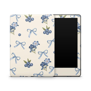 Blueberry Floral Kindle Skin – Cute Bow & Berry Protective Vinyl Decal
Give your Kindle a sweet, cottagecore-inspired makeover with this blueberry and bow skin. Featuring delicate blue florals and ribbons on a soft cream background, this premium 3M vinyl decal protects your Kindle from scratches while adding a charming aesthetic. Easy to apply, bubble-free, and removable with no residue – perfect for Kindle Paperwhite, Oasis, and Basic models
