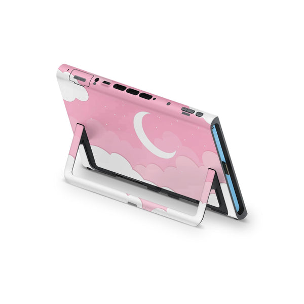 Nintendo Switch 2 Skin – Pink Dreamy Moon Clouds Full Wrap Cover - ZoomHitskins