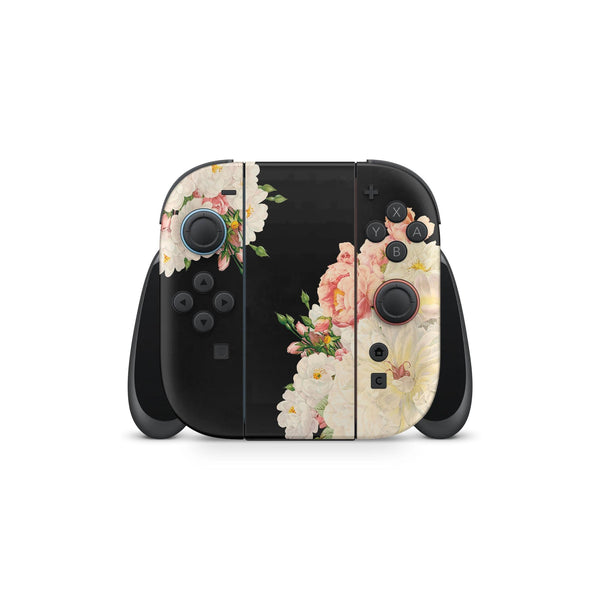 Nintendo Switch 2 Skin – Midnight Peony Bloom Full Wrap Cover - ZoomHitskins