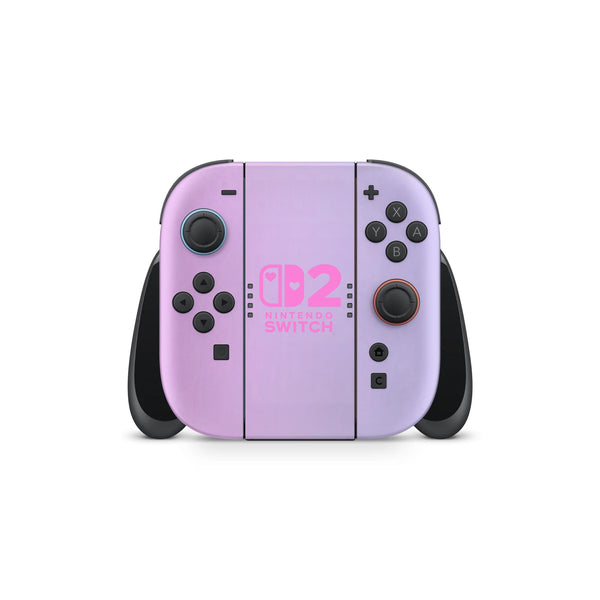 Nintendo Switch 2 Skin  Lilac Heart Ombre Full Wrap Cover